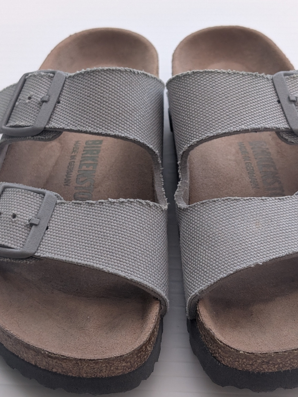 Birkenstock Women’s Gray Two-Strap Sandals
